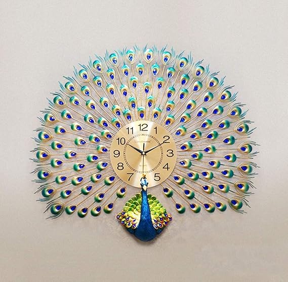 RECTITUDE Luxury European Peacock Wall Clock,