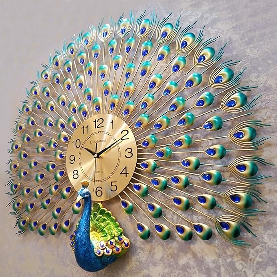 RECTITUDE Luxury European Peacock Wall Clock, - Image 4