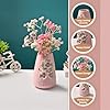 Market99 Pink Ceramic Flower Vase | Engraved Floral Design Decorative Pot for Fresh & Artificial Flowers - Image 2