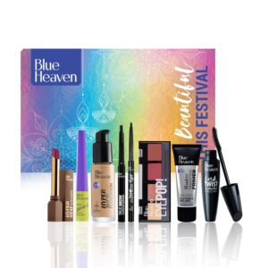 Blue Heaven Festive Makeup Kit Set | Pack of 8 Makeup Essentials | Complete Makeup Kit Set for women